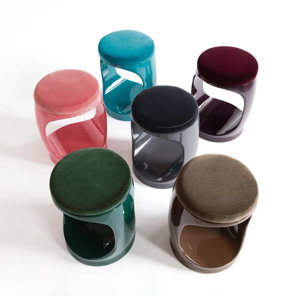 B-WARE - Signet Ring Stool mit Samtkissen Forest Green