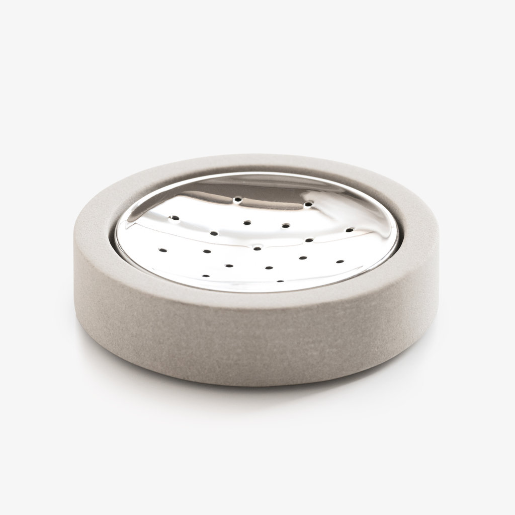 Seifenschale mit Metalleinsatz Sandstone