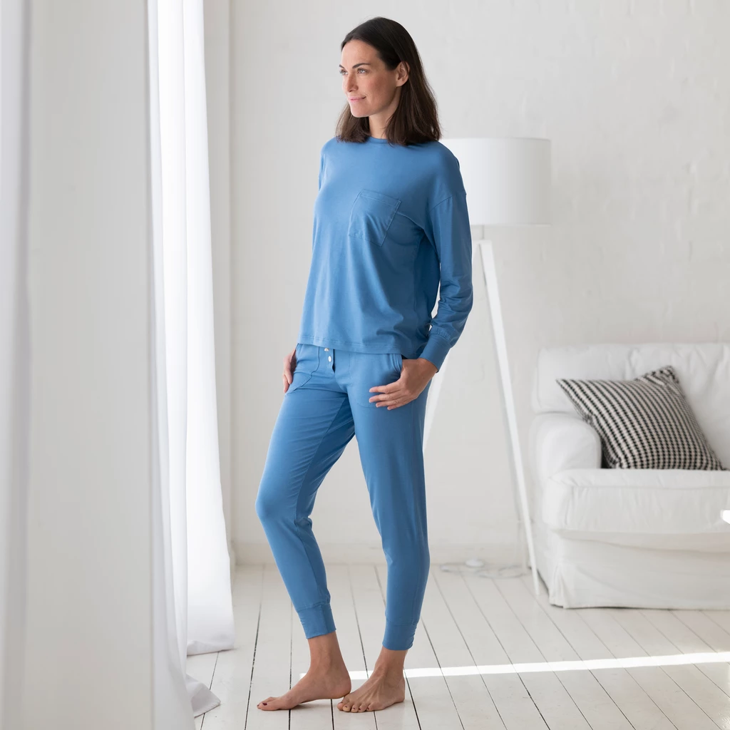 Sunday in Bed X Torquato Langarmshirt Estelle Blau XL