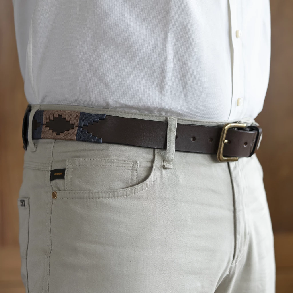 Polo-Gürtel 85 cm Braun/Navy