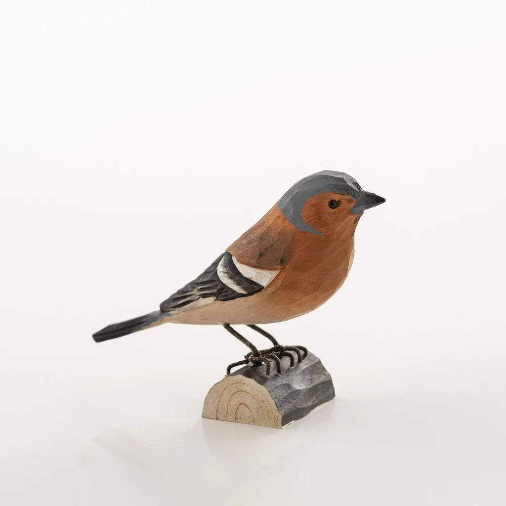 Handgeschnitzter Dekovogel Buchfink