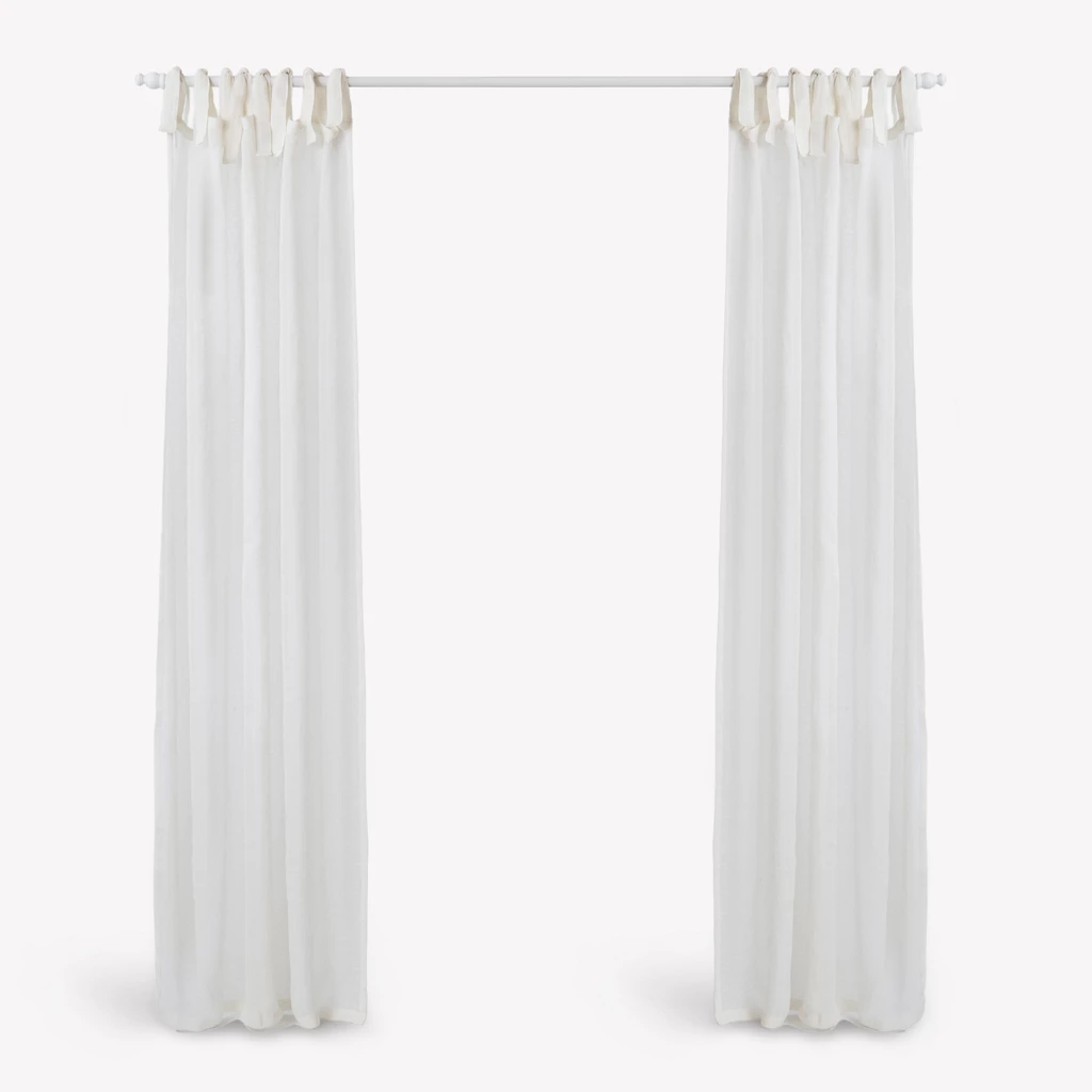 Leinenvorhang, Transparent, Offwhite 140 x 240 cm