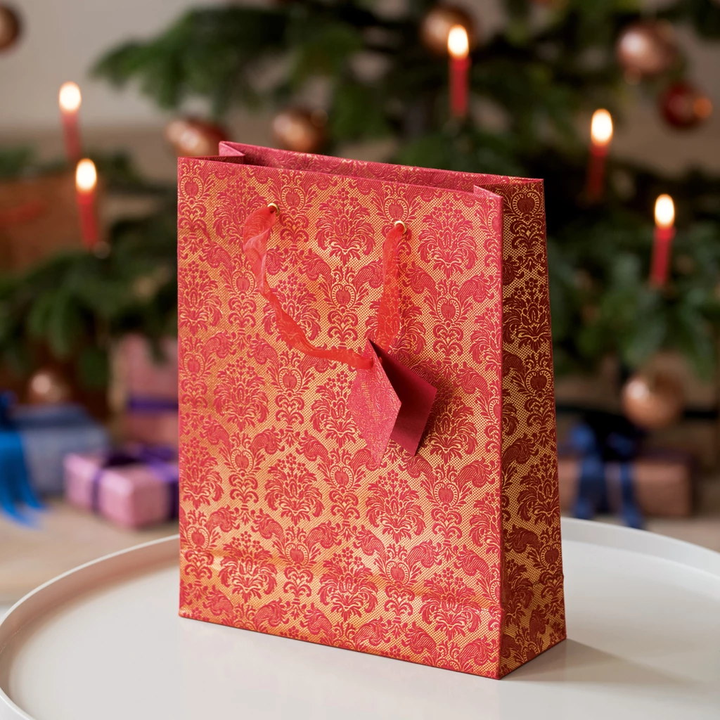 4 Geschenktaschen Tapisserie Silber