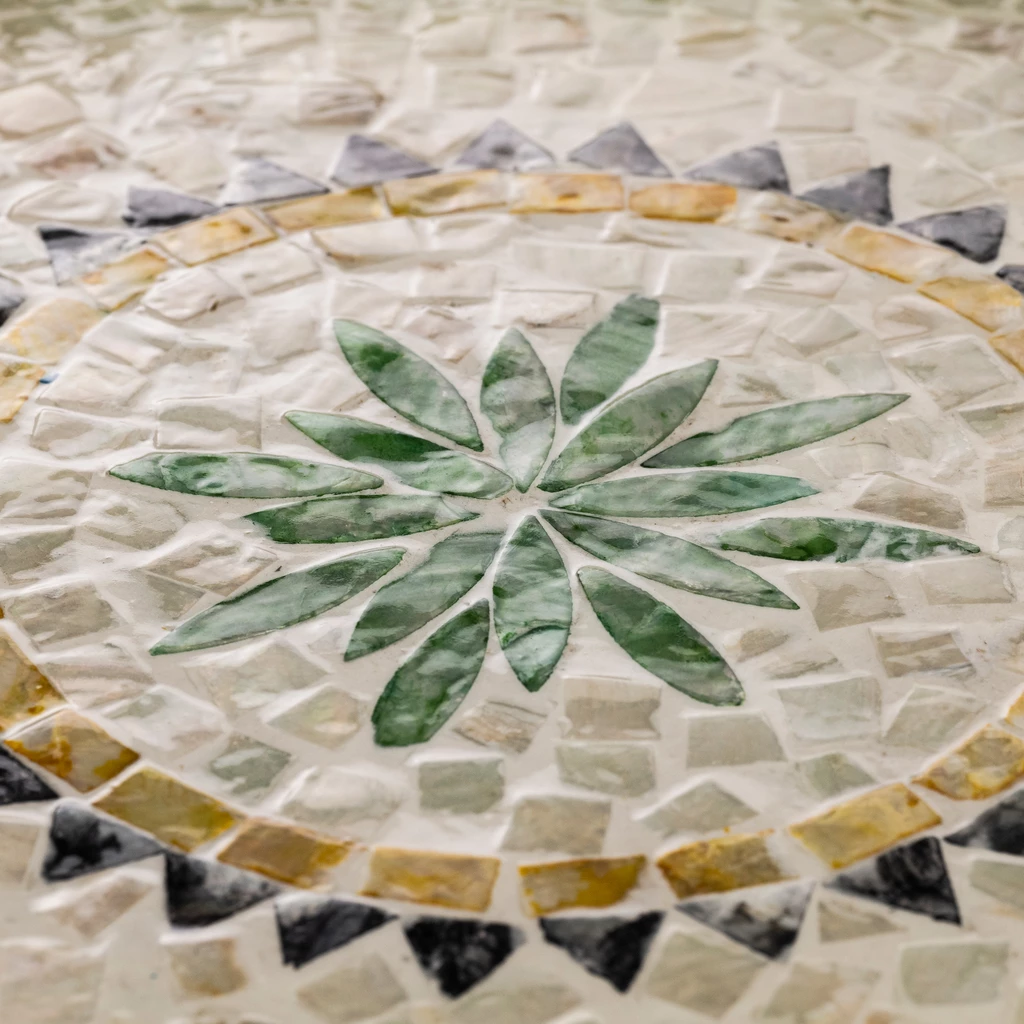 Großes Tablett Capiz Mosaik Nature