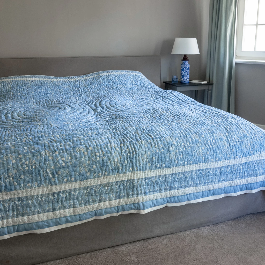 Bettüberwurf Blockprint Quilt Mughal Jaal