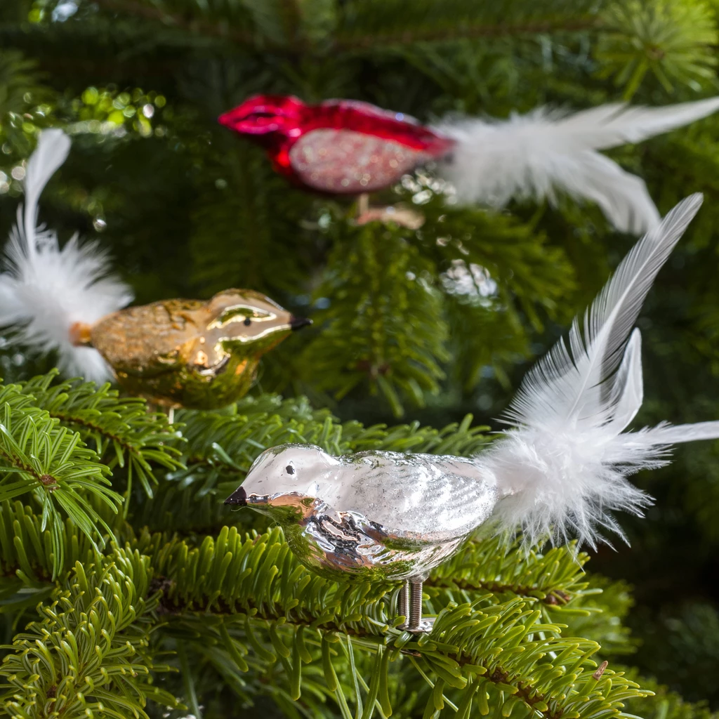 3 Lauschaer Weihnachtsamseln Rot