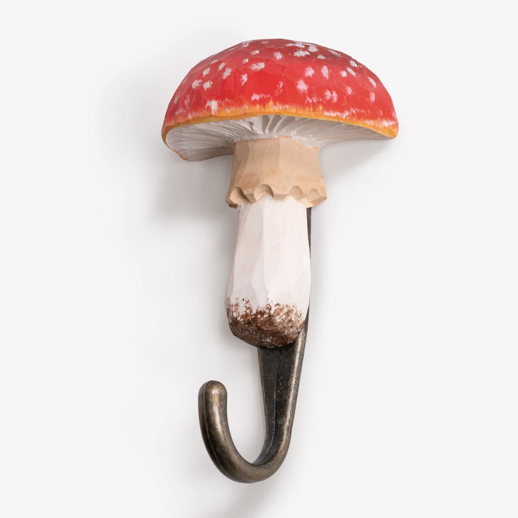 Handgeschnitzte Kleiderhaken Pilze