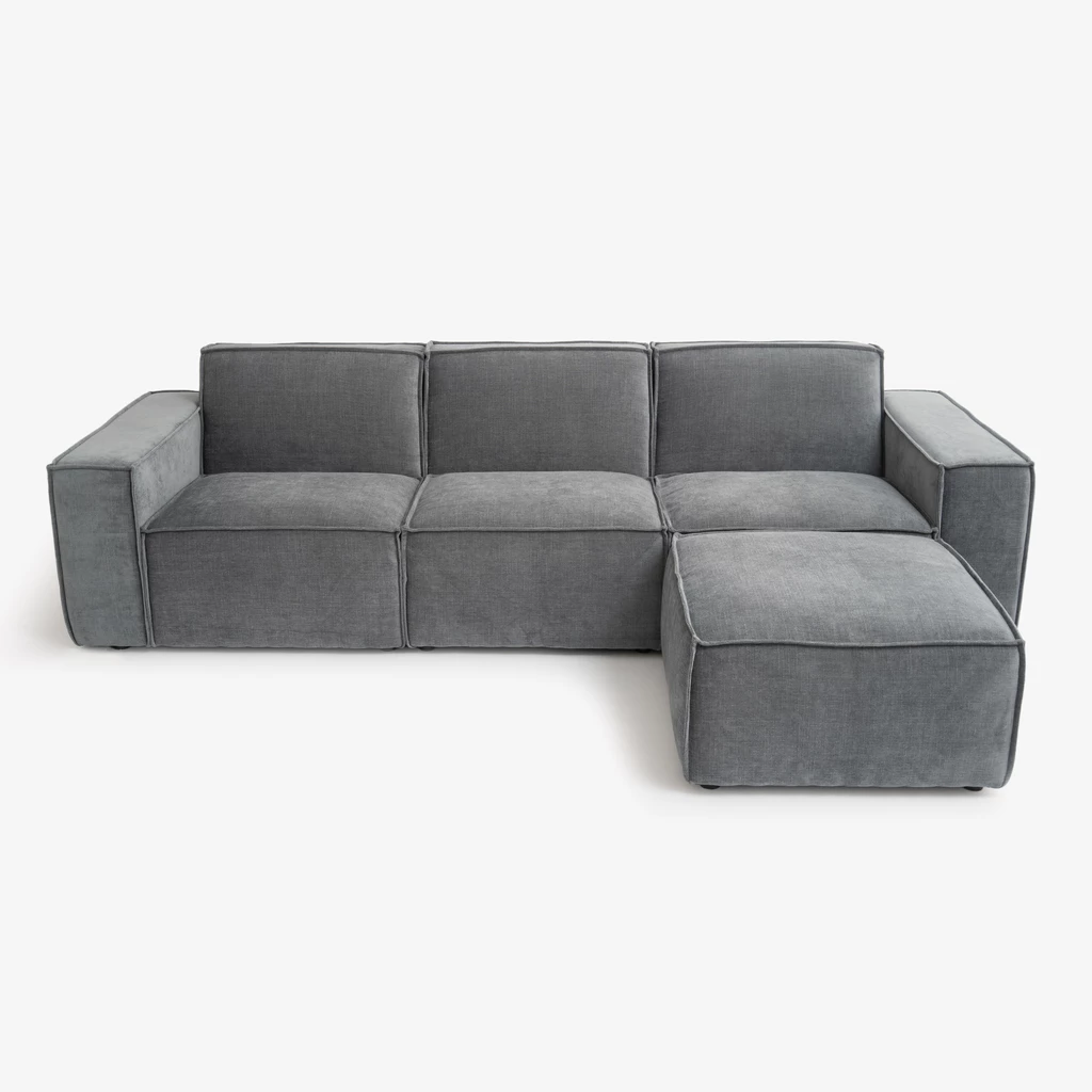Modulares Sofa Estrade 4-Sitzer Kieselgrau