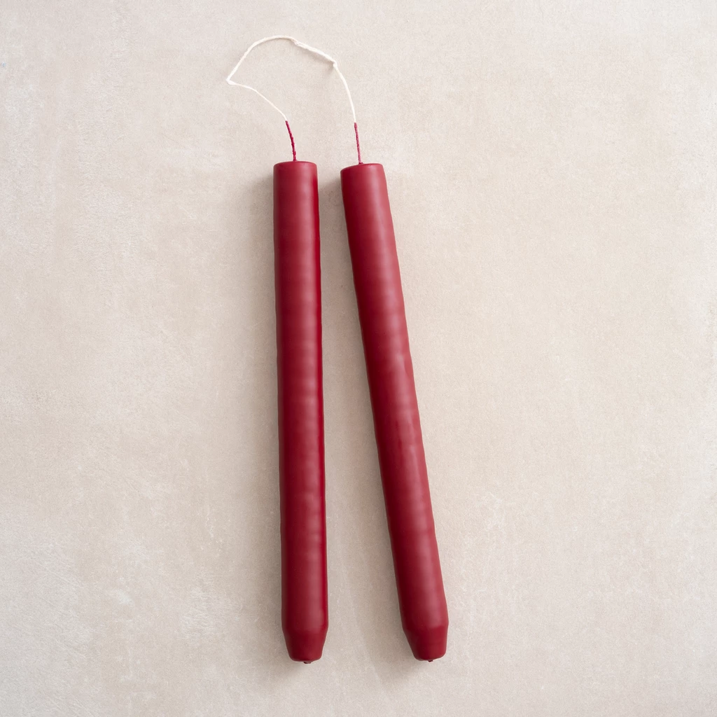 Ester & Erik zylindrische Kerzen Wine Red 4er-Set