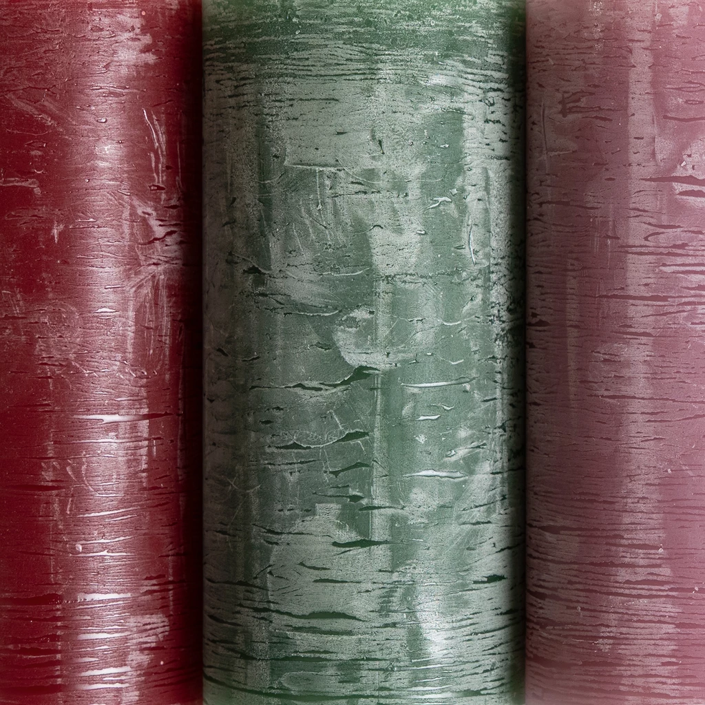 Stumpenkerzen Ribe 10 cm Ø 6,8 cm Weinrot 4er-Set