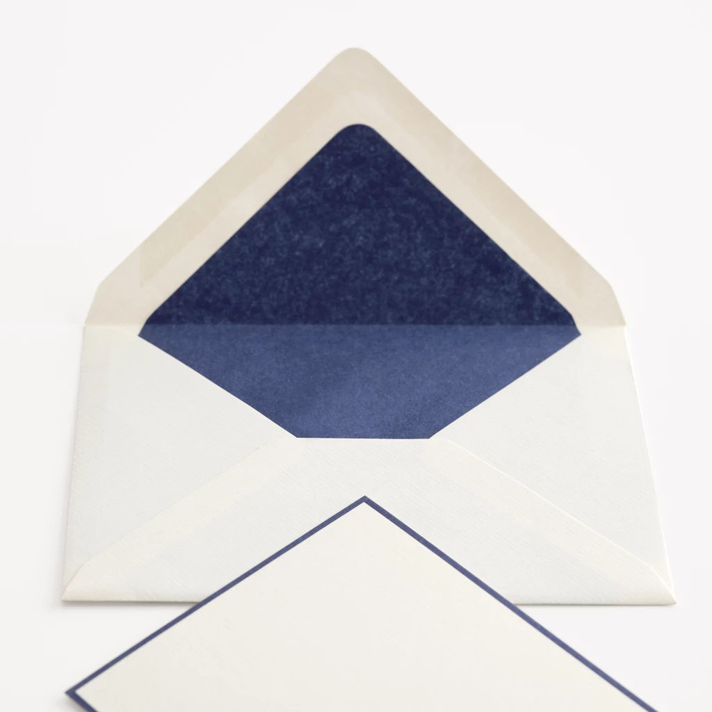 25 A6 Karten & Umschläge Crown Mill Creme/Blau