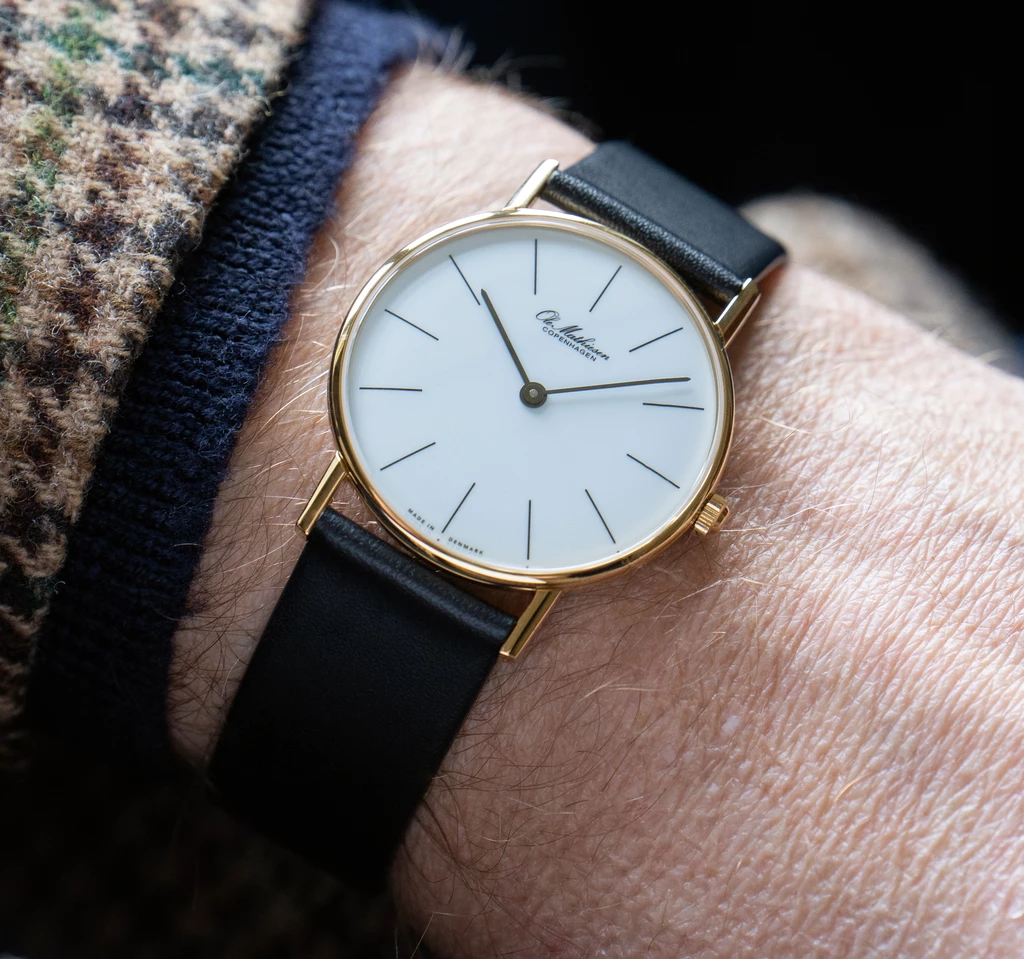 Ole Mathiesen Armbanduhr 1962 Classic 33 striche/vergoldet