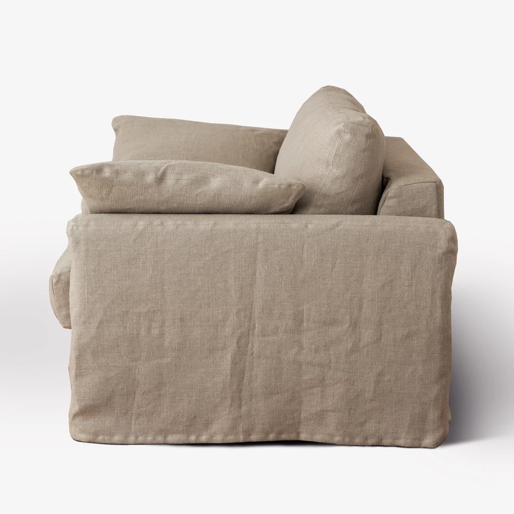 Arcachon Bettsofa Dreisitzer Leinen Natur