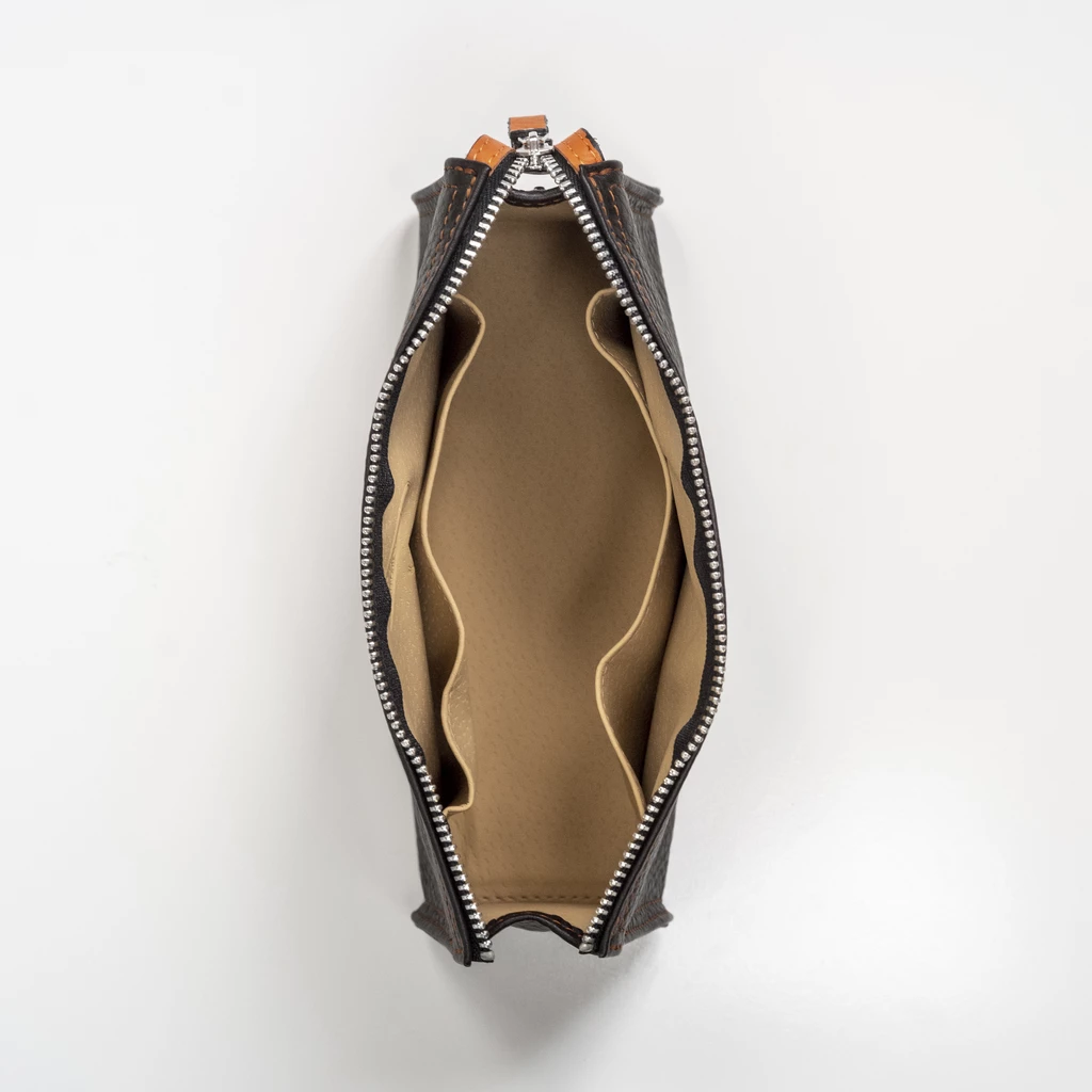 Hammann Kosmetiktasche Hirschleder Braun/Orange