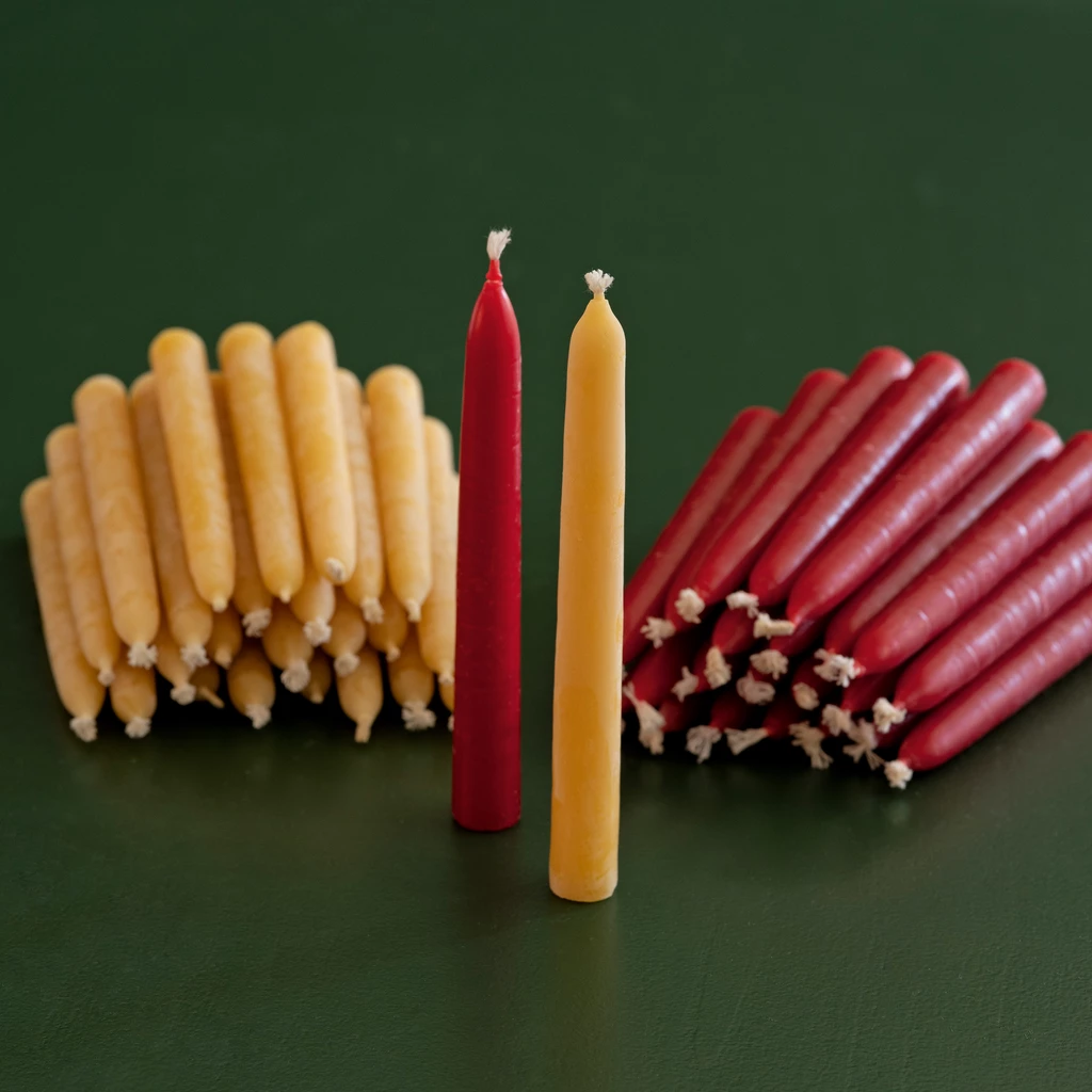 Christbaumkerzen aus Bienenwachs Honiggelb