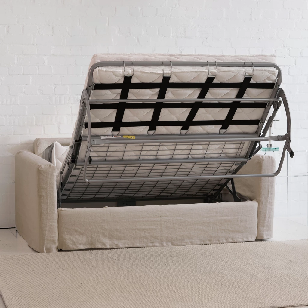 Arcachon Bettsofa Dreisitzer Leinen Natur