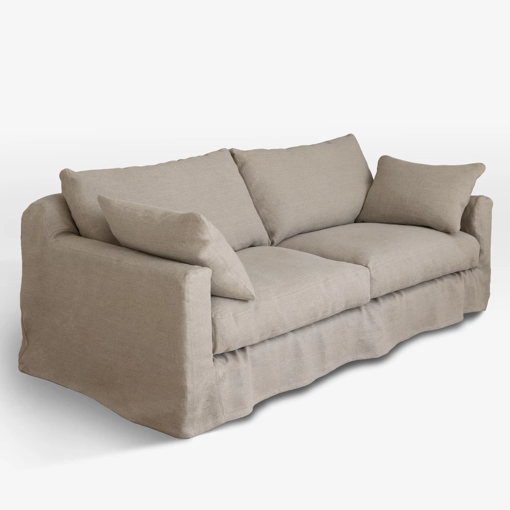 Arcachon Bettsofa Dreisitzer Leinen Natur