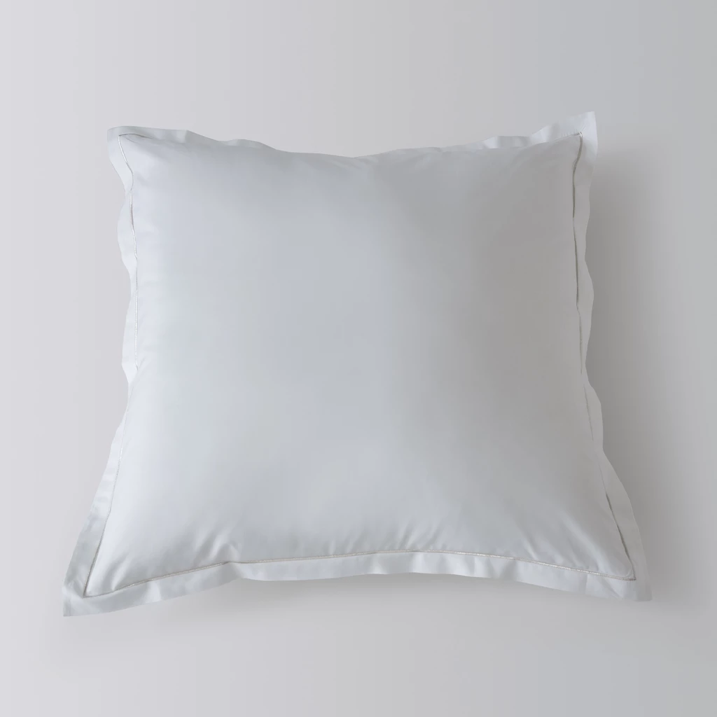 Baumwollsatinbettwäsche Nyx Perlweiß 80 x 80 cm
