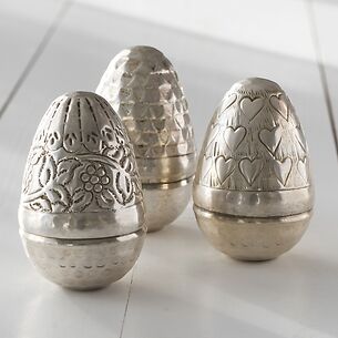 Eierbecher Versilbert Silber Versilberte Eier Becher ideal für Ostern Esstisch