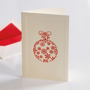 Weihnachtskarte Kugel mit Schneeflocken