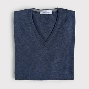 Gran Sasso V-Neck Pullover Blau