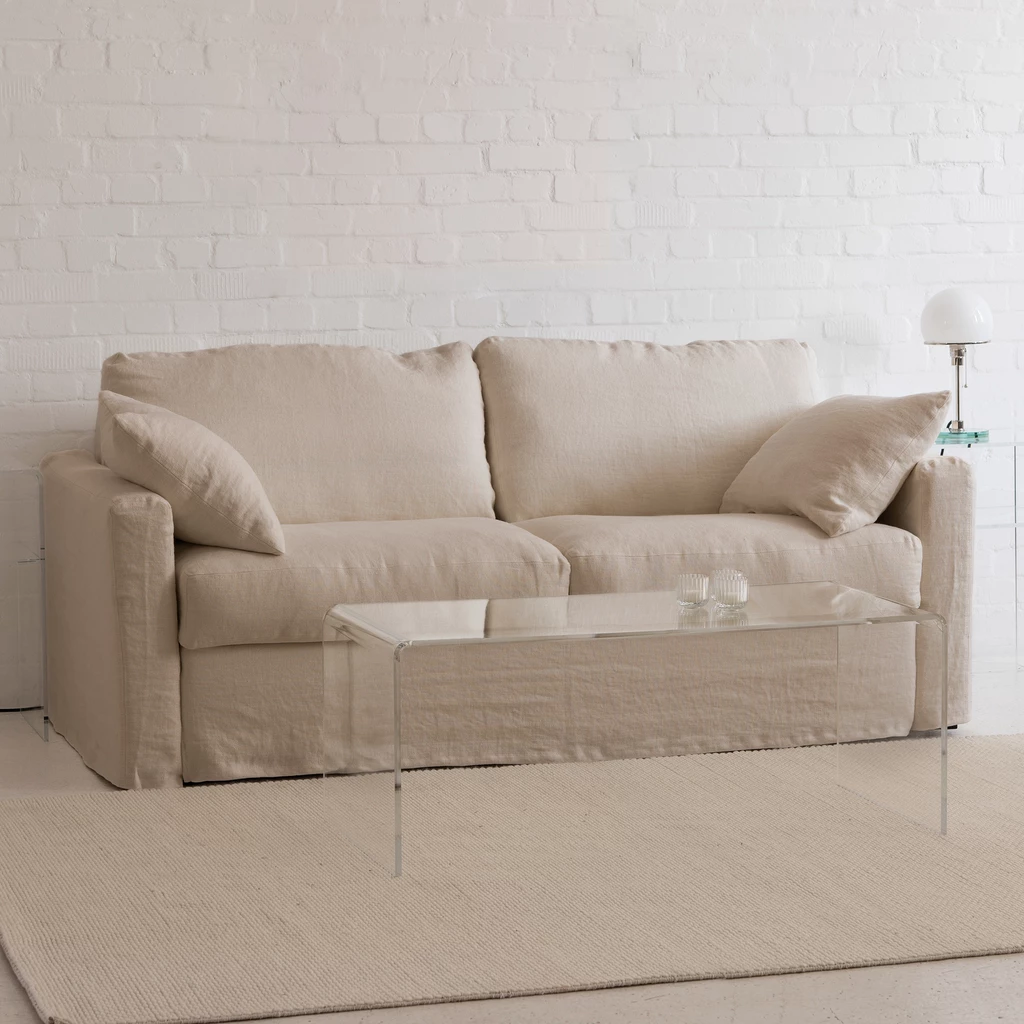 Arcachon Bettsofa Dreisitzer Leinen Natur