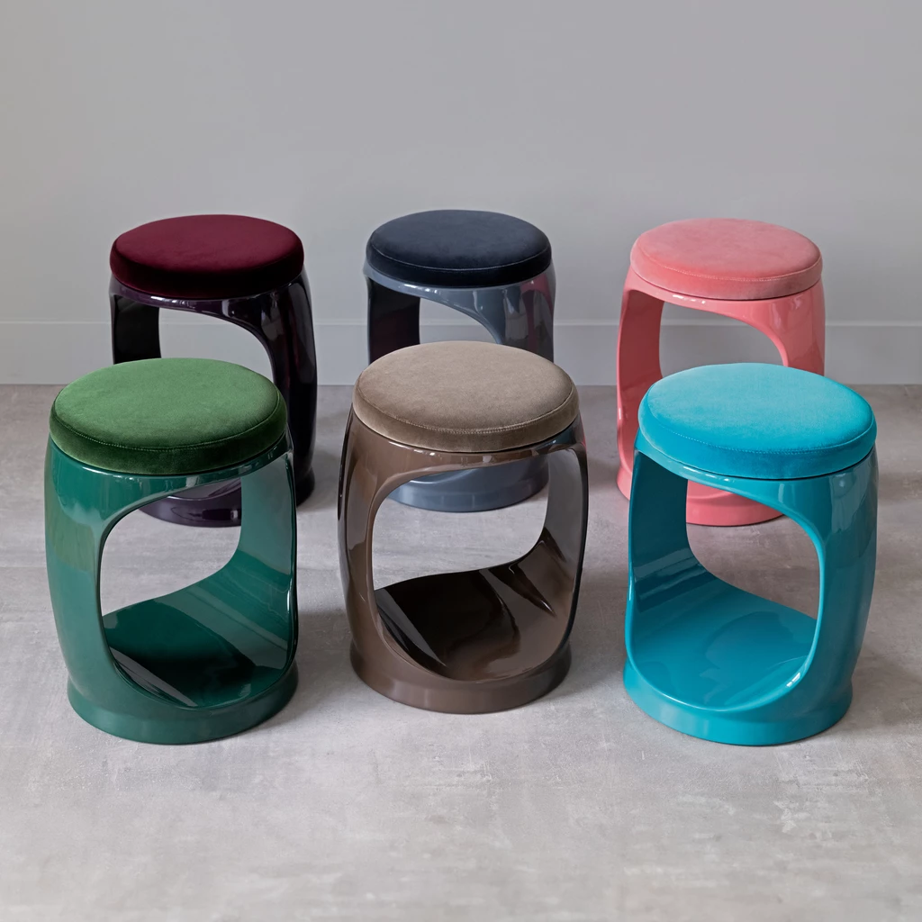B-WARE - Signet Ring Stool mit Samtkissen Forest Green