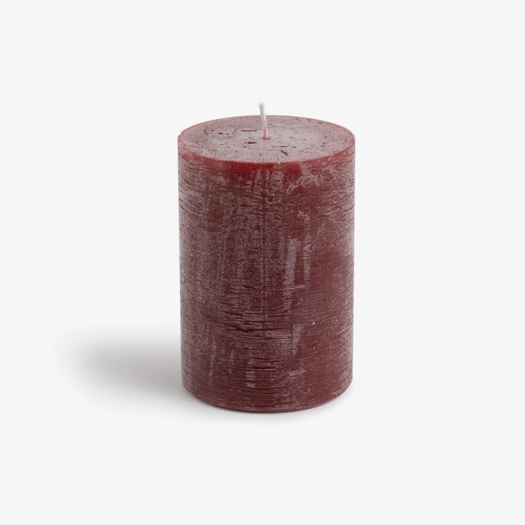Stumpenkerzen Ribe 10 cm Ø 6,8 cm Weinrot 4er-Set