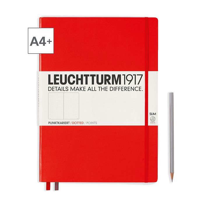 Leuchtturm1917 Notizbuch A4+ Master Slim Dotted Rot