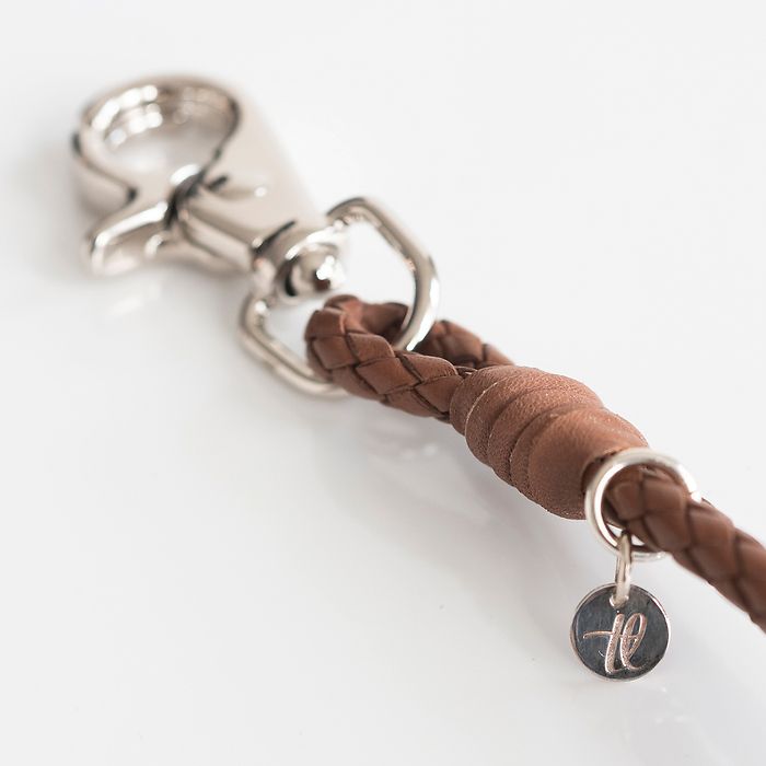 Schlüsselband aus Leder Hellbraun