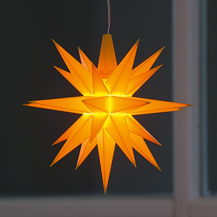 Kleiner Herrnhuter Stern aus Kunststoff Gelb (LED)