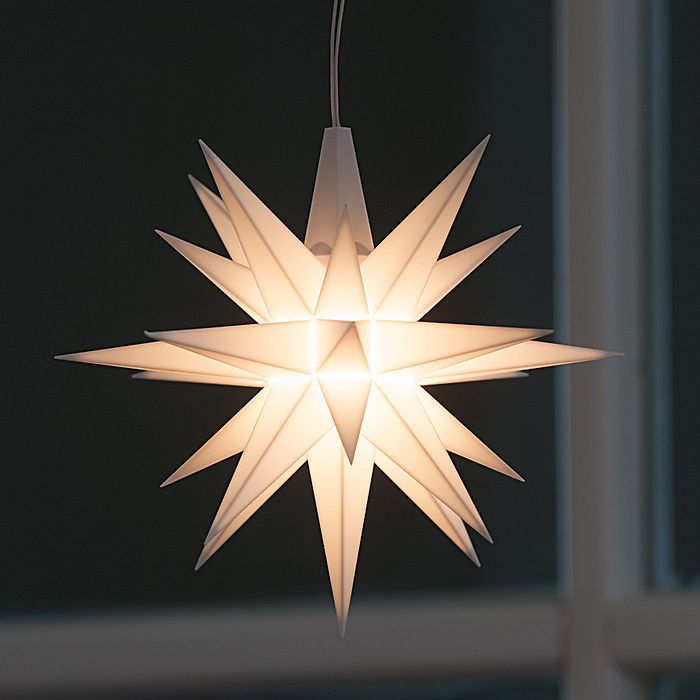 Kleiner Herrnhuter Stern aus Kunststoff Weiß (LED)