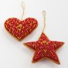 Zardozi Baumschmuck Herz und Stern
