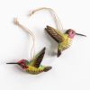 Handgeschnitzter Vogelanhänger Annakolibri 2er-Set