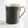Porcelaine de Limoges Becher mit Golddekor Mausgrau