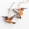 Handgeschnitzter Vogelanhänger Rotrücken-Zimtelfe 2er-Set
