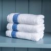 Gästehandtuch mit Chenille-Bordüre Blau - 4