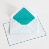 25 A5 Briefbögen & Umschläge Crown Mill Weiß/Türkis