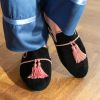 Vestieri Samtslipper Villa Damen Black / Pink Gr. 37 - 2